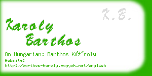 karoly barthos business card